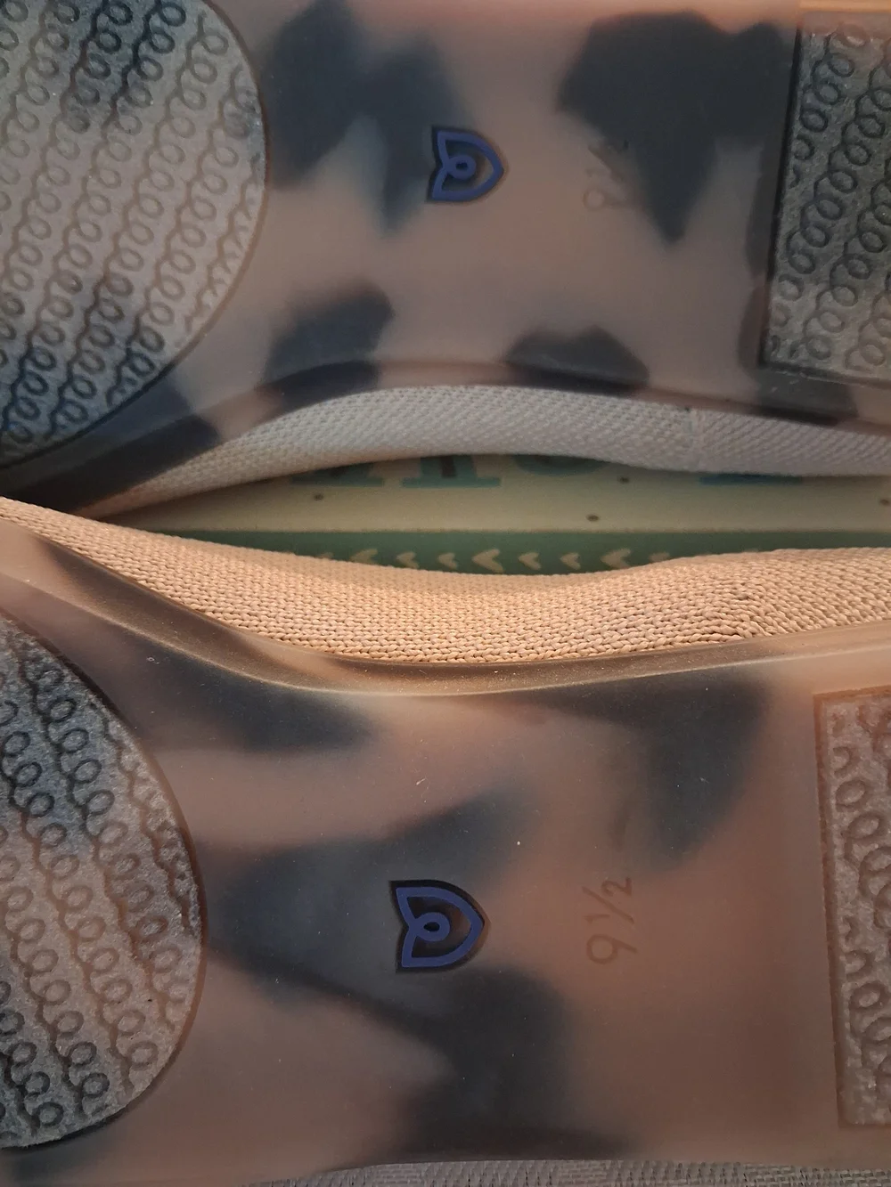 Rothy's Women's Beige Knit Ballet Flats with Navy Trim - Picture 11 of 13